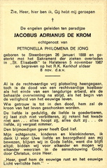 Jaobus Adrianus de Krom Petronella Philomena de Jong