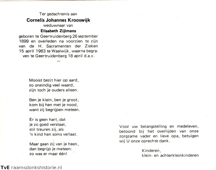 Cornelis Johannes Krooswijk- Elisabeth Zijlmans