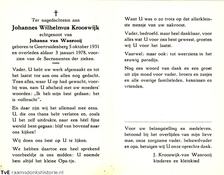 Johannes Wilhelmus Krooswijk Johanna van Wanrooij