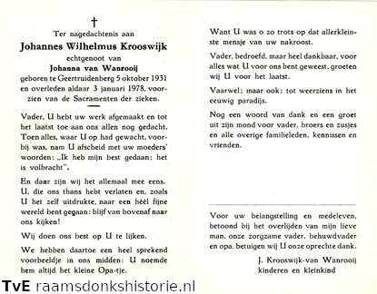Johannes Wilhelmus Krooswijk Johanna van Wanrooij