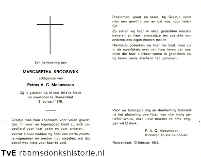 Margaretha Krooswijk- Petrus A.C. Meeuwesen