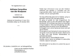Adriana Gerardina van der Kruijssen Cornelis Franken