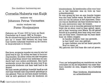 Cornelia Huberta van Kuijk Johannes Petrus Vermetten-Pieter Hooijmaijers