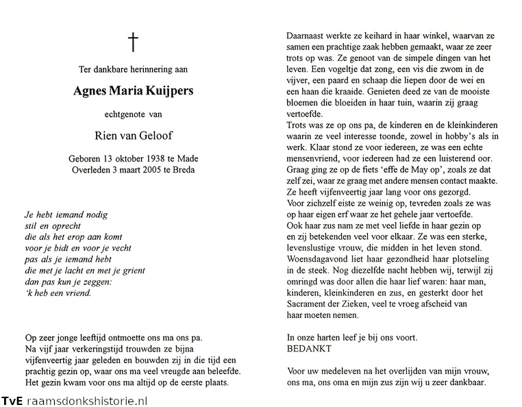 Agnes Maria Kuijpers- Rien van Geloof