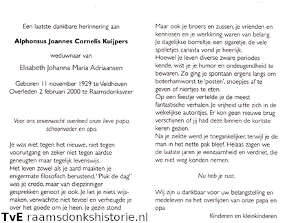 Alphonsus Joannes Cornelis Kuijpers Elisabeth Johanna Maria Adriaansen