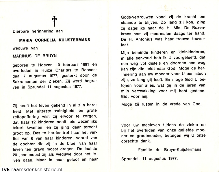 Maria Cornelia Kuijstermans Marinus de Bruyn