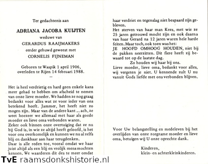 Adriana Jacoba Kuijten Gerardus Raaijmakers Cornelis Fijneman