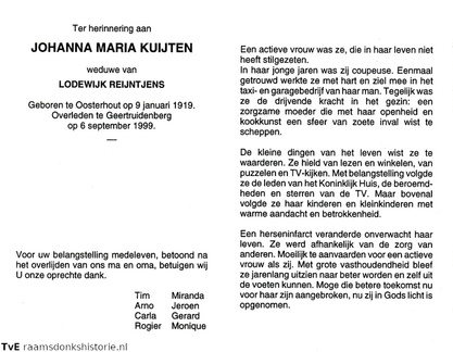 Johanna Maria Kuijten Lodewijk Reijntjens