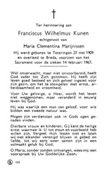 Franciscus Wilhelmus Kunen- Maria Clementina Marijnissen