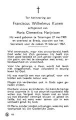Franciscus Wilhelmus Kunen Maria Clementina Marijnissen