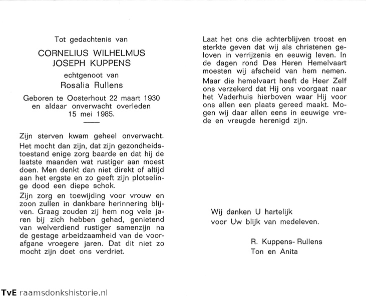 Cornelis Wilhelmus Joseph Kuppens- Rosalia Rullens