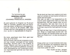 Hendrika Kuster- Johannes Franciscus Janssen