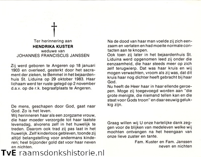Hendrika Kuster Johannes Franciscus Janssen