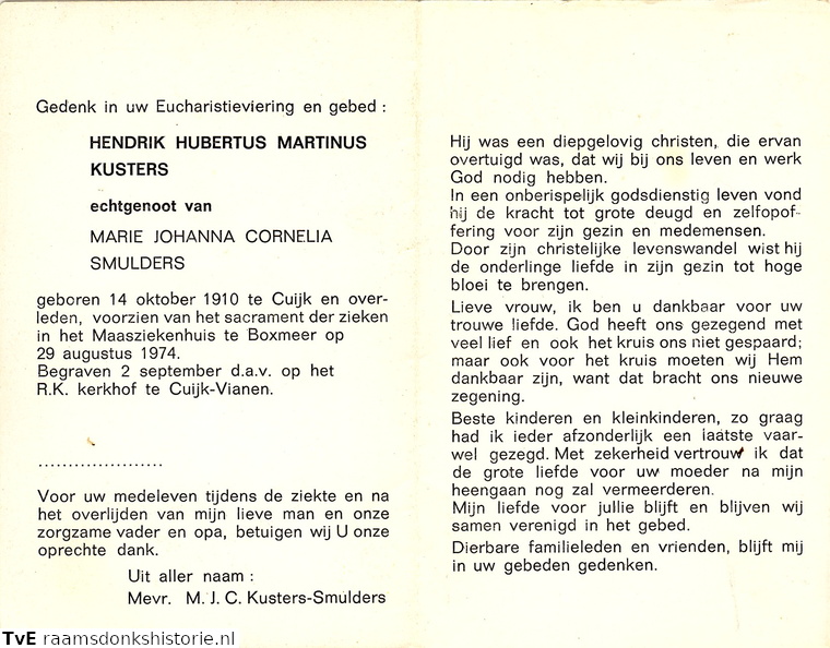 Hendrik Hubertus Martinus Kusters- Maria Johanna Cornelia Smulders
