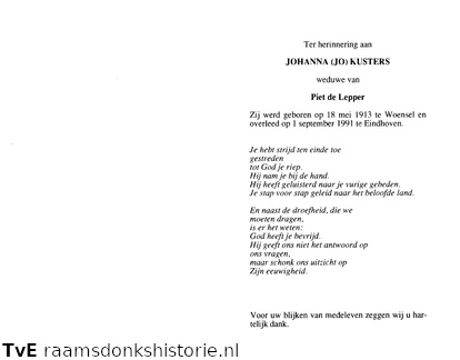 Johanna Kusters Piet de Lepper