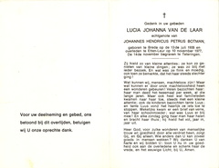 Lucia Johanna van de Laar Johannes Hendricus Petrus Botman
