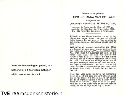Lucia Johanna van de Laar Johannes Hendricus Petrus Botman
