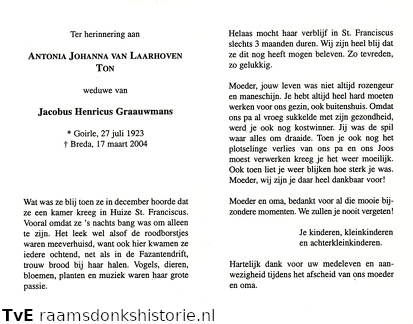 Antonia Johanna van Laarhoven Jacobus Henricus Graauwmans