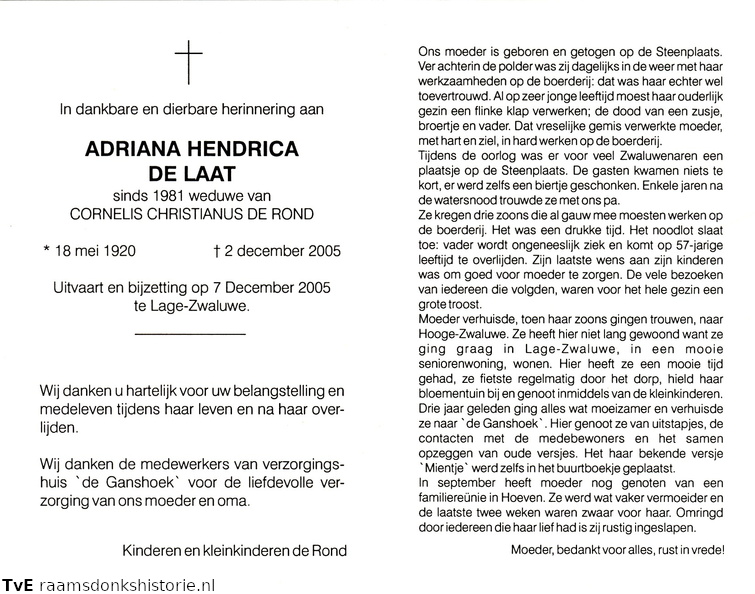 Adriana Hendrica de Laat Cornelis Christiaan de Rond
