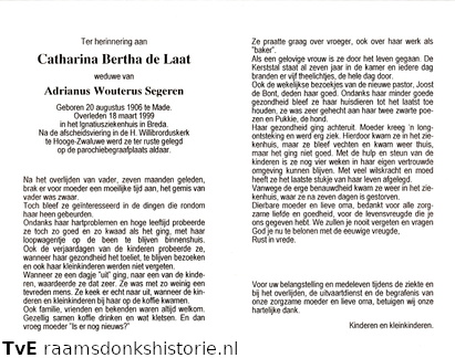 Catharina Bertha de Laat Adrianus Wouterus Segeren