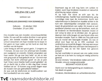 Helena de Laat Cornelius Johannes van Dommelen