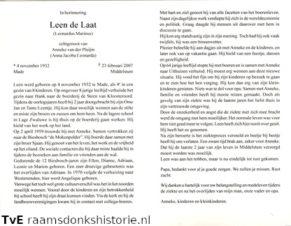 Leonardus Marinus de Laat Anna Jacoba Leonarda van der Pluijm