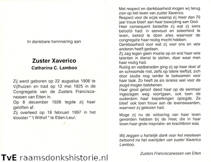 Catharina Cornelia Lamboo non