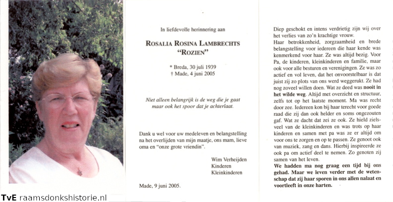 Rosalia Rosina Lambrechts Wim Verheijden