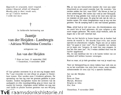 Adriana Wilhelmina Cornelia Lambregts Jan van der Heijden