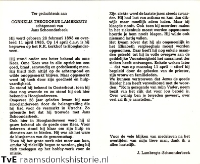 Cornelis Theodorus Lambergts Jans Schoonderbeek