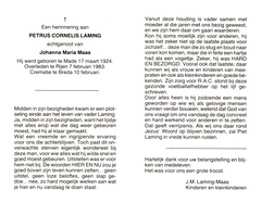 Petrus Cornelis Laming Johanna Maria Maas