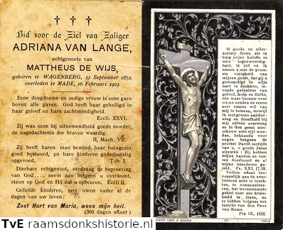 Adriana van Lange Mattheus de Wijs
