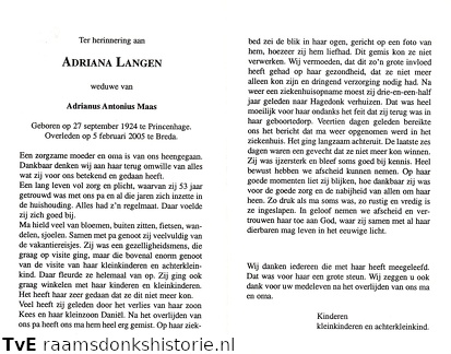 Adriana Langen Adrianus Antonius Maas