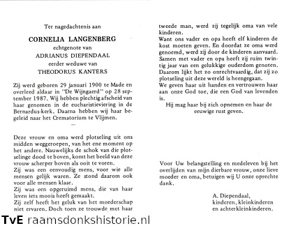 Cornelia Langenberg Adrianus Diependaal Theodorus Kanters