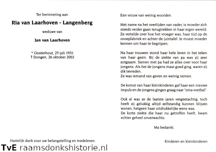 Ria Langenberg Jan van Laarhoven