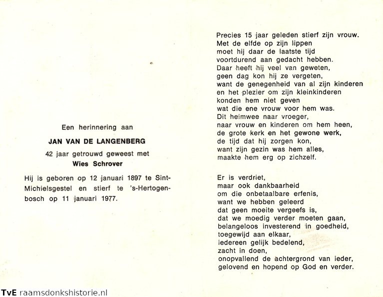 Jan van de Langenberg Wies Schrover