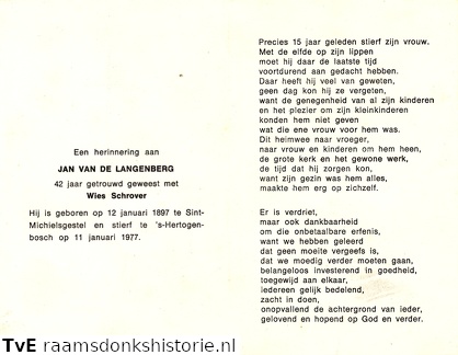 Jan van de Langenberg Wies Schrover