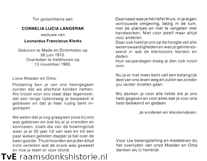 Cornelia Lucia van Langerak Leonardus Franciscus Klerks
