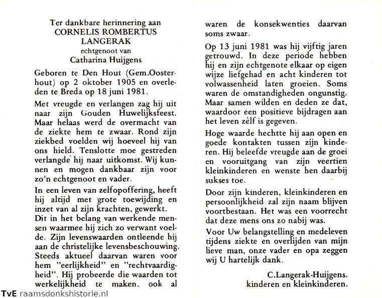 Cornelis Rombertus Langerak Catharina Huijgens