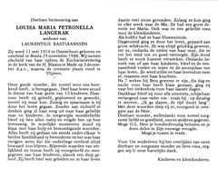 Louisa Maria Petronella Langerak Laurentius Bastiaanssen