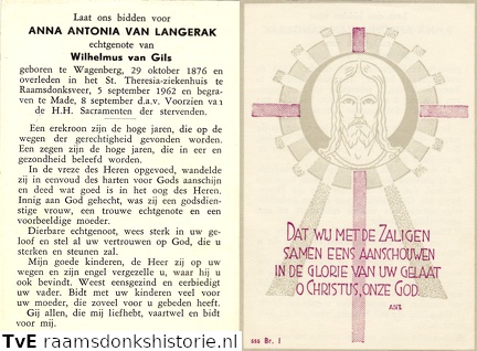 Anna Antonia van Langerak Wilhelmus van Gils
