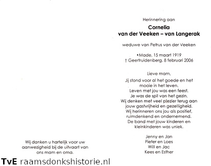 Cornelia van Langerak Petrus van der Veeken
