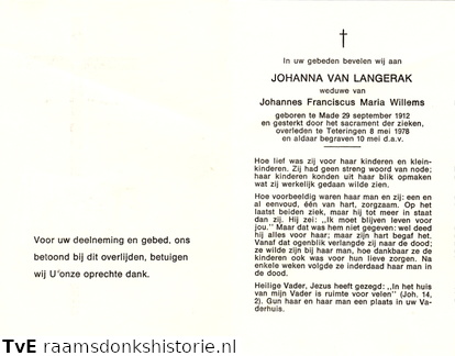 Johanna van Langerak Johannes Franciscus Maria Willems