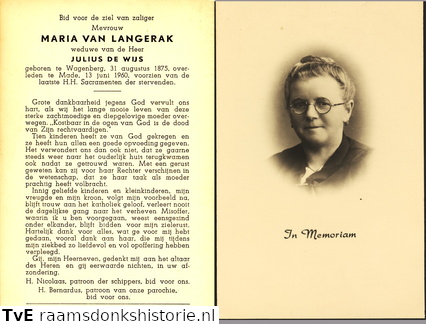 Maria van Langerak Julius de Wijs