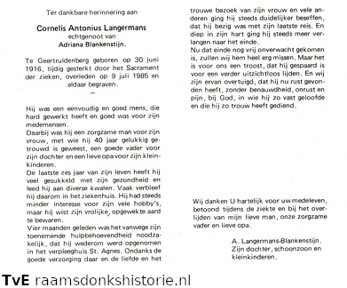 Cornelis Antonius Langermans Adriana Blankenstijn