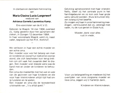 Maria Clasina Lucia Langerwerf Adrianus Cornelis Laurentius Kamp
