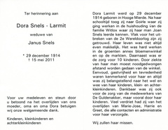 Dora Larmit Janus Snels