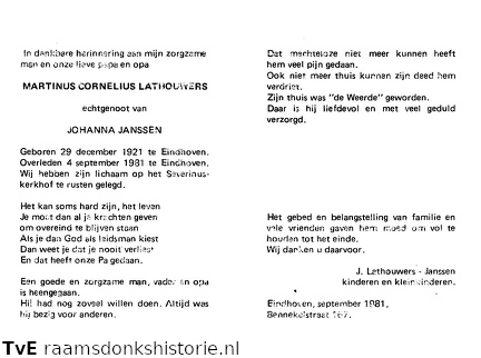 Marinus Cornelius Lathouwers Johanna Janssen