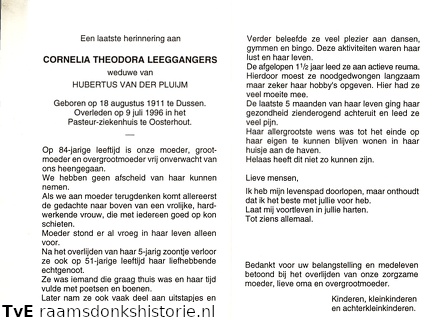 Cornelia Theodora Leeggangers Hubertus van der Pluijm