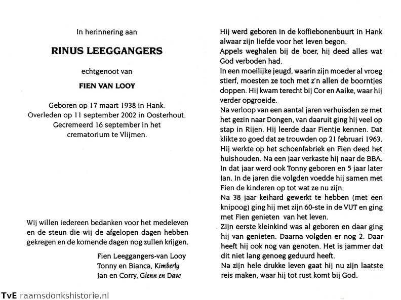 Rinus Leeggangers Fien van Looy